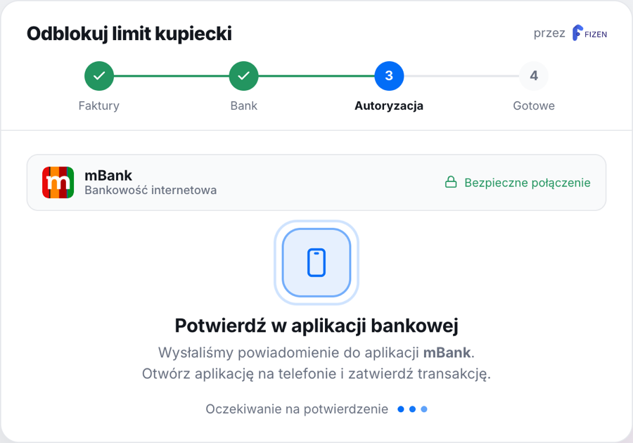 Confirm in the banking app prompt